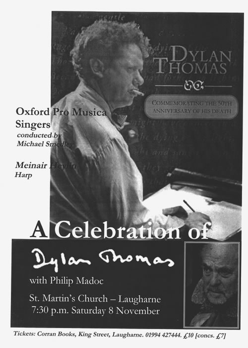 Concert Poster for “A Celebration of Dylan Thomas”